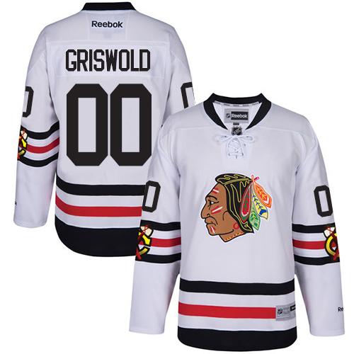Blackhawks #00 Clark Griswold White Winter Classic Stitched NHL Jersey - Click Image to Close